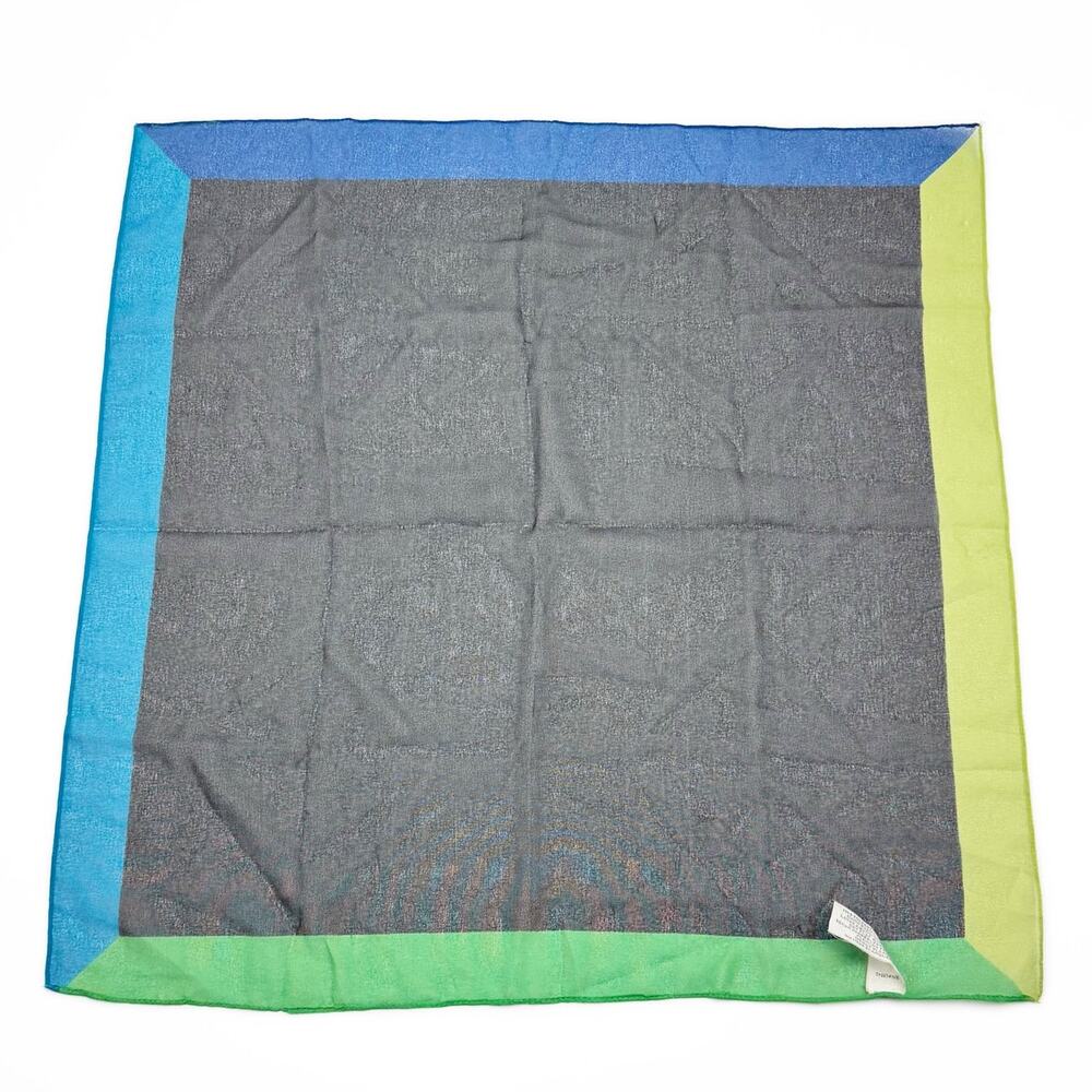 Kathie Lee Collection Made in Italy Sheer Square Scarf Color Block Classic Black
